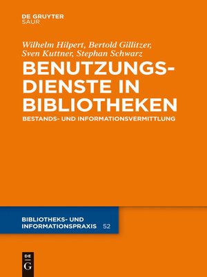 cover image of Benutzungsdienste in Bibliotheken